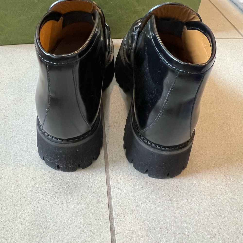 Gucci Black Leather Ankle Boots With Horsebit - Picture 3 of 10